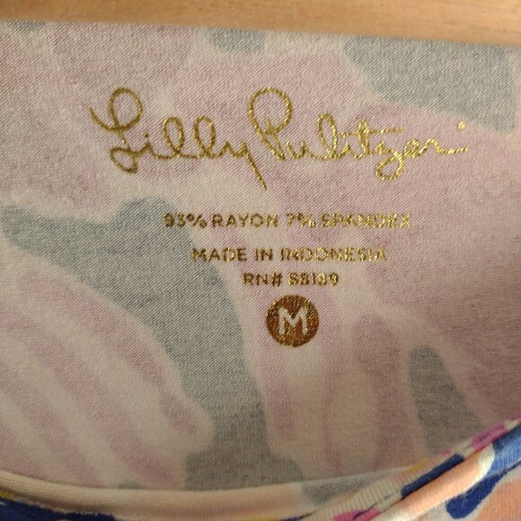 Lilly Pulitzer Sofie Dress M Catch and Release Floral Print Stretch UPF 50 - Picture 2 of 10